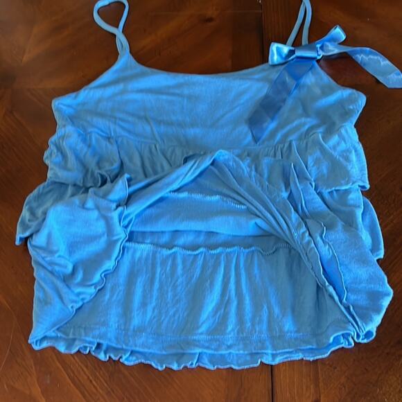 INC International Concepts Blue Tiered Knit Top with Spaghetti Straps Y2K - Picture 10 of 10
